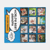 Weltbeste Opa, Großvater 12 Foto Blau Fleecedecke (Vorderseite (Horizontal))