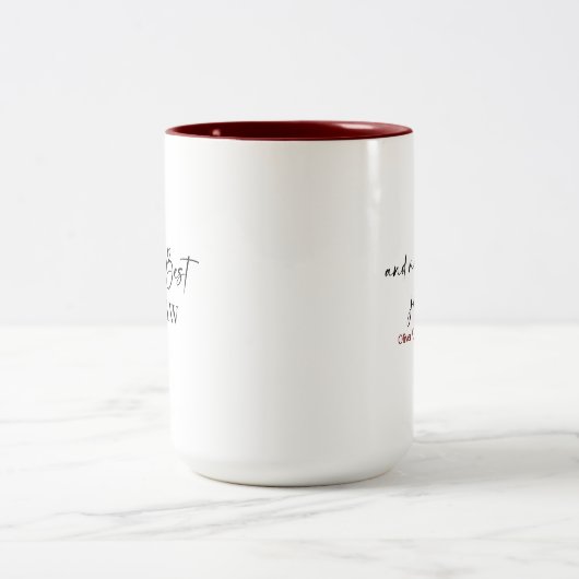 Weltbeste PawPaw und am liebsten personalisierte M Zweifarbige Tasse (Mittel)