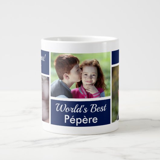 Weltbeste Pépère-Foto Collage Riesenkaffee-Tasse Jumbo-Tasse (Vorderseite)