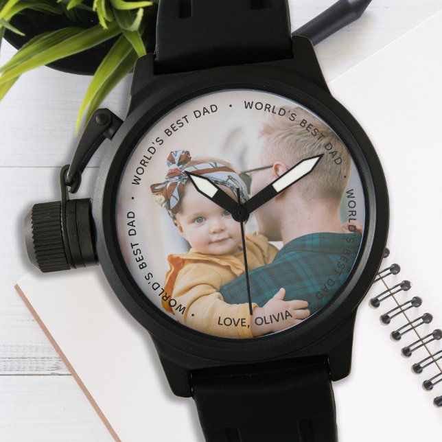 Weltbeste Personalisierte Foto-Vater-Uhr Armbanduhr (Von Creator hochgeladen)