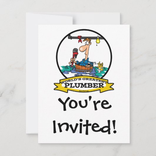 WELTBESTE PLUMBER IV CARTOON EINLADUNG (Vorderseite)