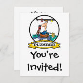 WELTBESTE PLUMBER IV CARTOON EINLADUNG (Vorne/Hinten)