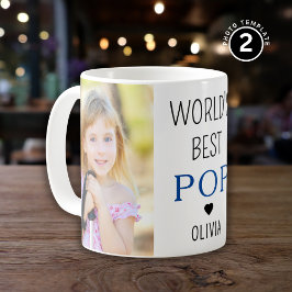 Weltbeste Pop Großkind Name 2 FotoCollage Kaffeetasse