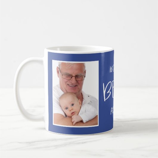 Weltbeste Pop Pop Custom Foto Blue Kaffeetasse (Links)