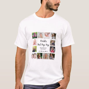 Weltbeste Pop-Pop Opa 12 FotoCollage T-Shirt