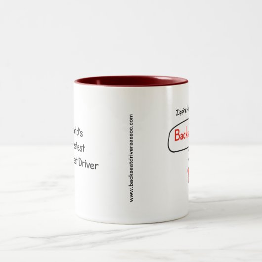 Weltbeste Rücksitzfahrer-Tasse Zweifarbige Tasse (Mittel)