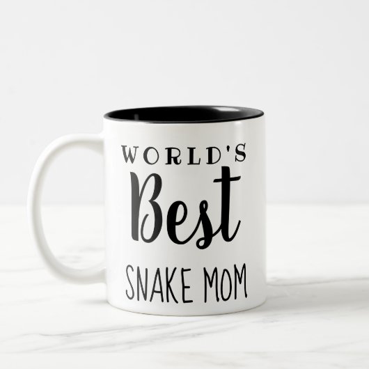Weltbeste Schlange-Mama (Schlicht) - individuell a Zweifarbige Tasse (Links)