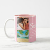 Weltbeste Schwester Definition 4 Foto rosa Zweifarbige Tasse (Links)