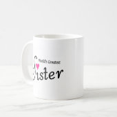 Weltbeste Schwester Kaffeetasse (Vorderseite Links)