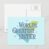 Weltbeste Schwester Postkarte (Vorne/Hinten)