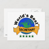 Weltbeste Sekretärin Postkarte (Vorne/Hinten)