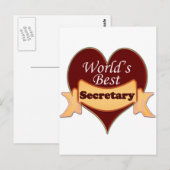Weltbeste Sekretärin Postkarte (Vorne/Hinten)