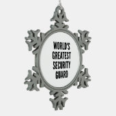 Weltbeste Sicherheitsbehörde Schneeflocken Zinn-Ornament (Links)