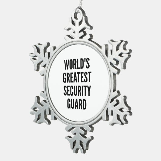 Weltbeste Sicherheitsbehörde Schneeflocken Zinn-Ornament (Rechts)