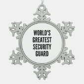 Weltbeste Sicherheitsbehörde Schneeflocken Zinn-Ornament (Vorderseite)