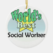 Weltbeste Sozialarbeiter Keramikornament (Vorne)