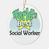 Weltbeste Sozialarbeiter Keramikornament (Links)