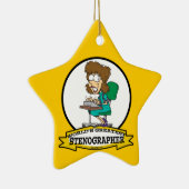 WELTBESTE STENOGRAPHER FRAUEN CARTOON KERAMIK ORNAMENT (Rechts)