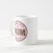 Weltbeste Stern-Kreis-Rosa-Mama-Tasse Kaffeetasse (Vorderseite Links)