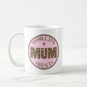 Weltbeste Stern-Kreis-Rosa-Mama-Tasse Kaffeetasse (Links)