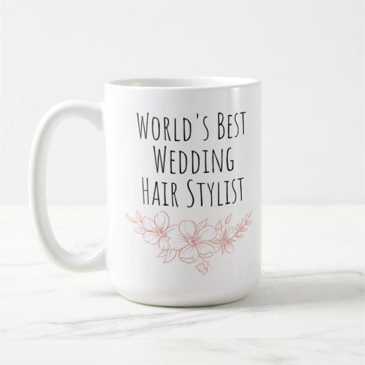 Weltbeste Stylist für Hochzeitsgäste - Danke, Gesc Kaffeetasse (Links)
