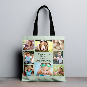 Weltbeste Tante 8 - Collage Szene Grün Tasche