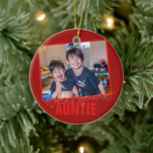 Weltbeste Tante Moderne Foto-Keramik-Ornament Keramik Ornament