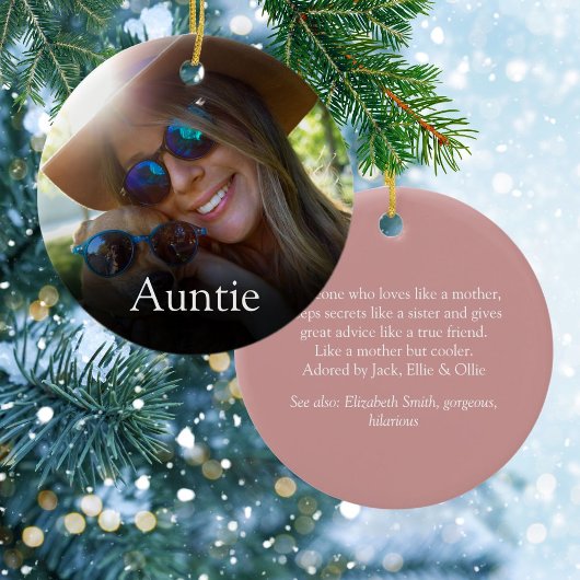 Weltbeste Tante, Tante Definition Foto Keramik Ornament