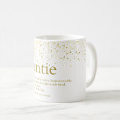Weltbeste Tante, Tante Definition Gold Glitzer Kaffeetasse (VorderseiteRechts)