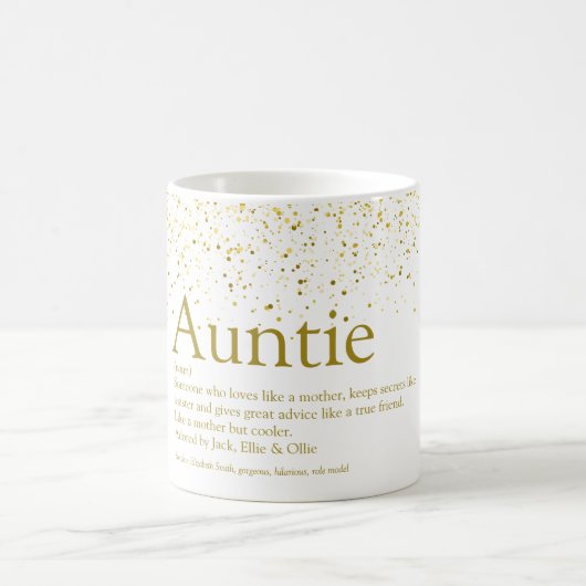Weltbeste Tante, Tante Definition Gold Glitzer Kaffeetasse (Mittel)