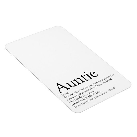 Weltbeste Tante, Tante Definition Moderner Spaß Magnet (Rechte Seite)