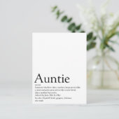 Weltbeste Tante, Tante Definition Postkarte (Stehend Vorderseite)