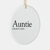 Weltbeste Tante, Tante, Definition von Tia Keramik Ornament (Rechts)