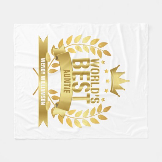 Weltbeste Tante, Tante Gold Spaß Fleecedecke (Vorderseite (Horizontal))