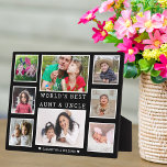 Weltbeste Tante und Onkel 8 Foto Black & White Fotoplatte<br><div class="desc">8 Foto Collage Plakette für die weltbeste Tante und Onkel. Ein personalisiertes Geschenk für die besonderen Menschen in Ihrem Leben.</div>