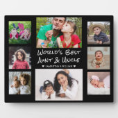 Weltbeste Tante und Onkel 8 Foto Collage Black Fotoplatte (Vorderseite)