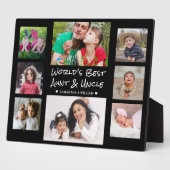 Weltbeste Tante und Onkel 8 Foto Collage Black Fotoplatte (Seite)