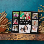 Weltbeste Tante und Onkel 8 Foto Collage Black Fotoplatte (Seite)