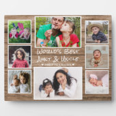 Weltbeste Tante und Onkel 8 Foto Rustikales Holz Fotoplatte (Vorderseite)