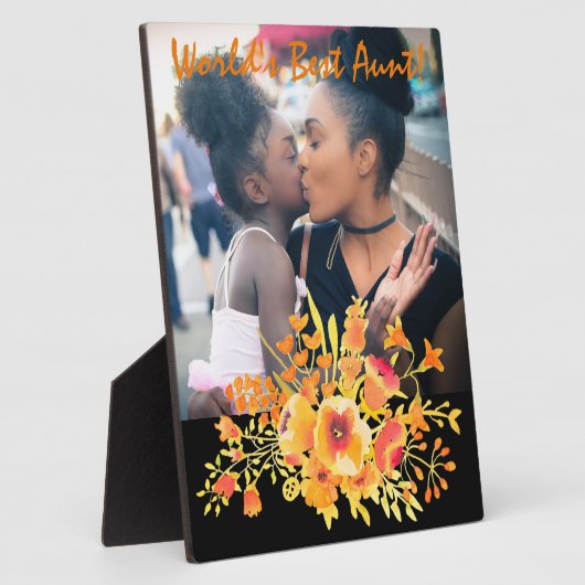 "Weltbeste Tante" und Wildblumen zur Mandarine Fotoplatte (Seite)