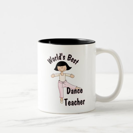 Weltbeste Tanzlehrerin Zweifarbige Tasse (Rechts)