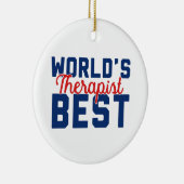 Weltbeste Therapeutin Keramikornament (Rechts)