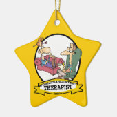 WELTBESTE THERAPIE MÄNNER CARTOON KERAMIKORNAMENT (Links)