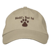 Weltbeste Tierärzte mit Paw Print Bestickte Baseballkappe (Vorderseite)