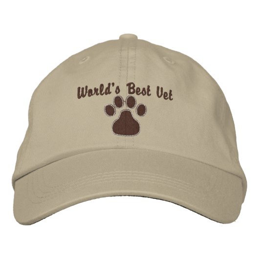 Weltbeste Tierärzte mit Paw Print Bestickte Baseballkappe (Vorderseite)