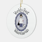 Weltbeste Tierärztin - Frauen Keramikornament (Links)