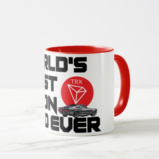 Weltbeste Tron TRX Vater Crypto-Tasse Tasse (VorderseiteRechts)