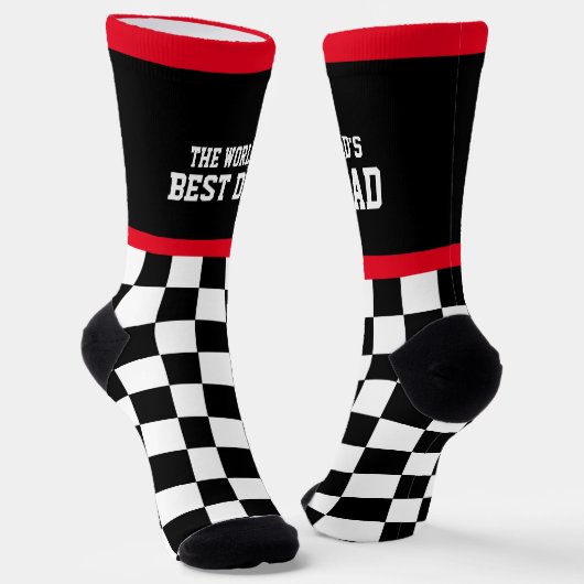 Weltbeste Vater-Fahne mit rotem Schwarz Socken (Gewinkelt)