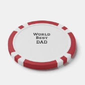 Weltbeste VATER FATHER fügen Texttext für Namenssp Pokerchips (Einzeln)