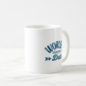 Weltbeste Vater Funny Zitat mit Bluetext Kaffeetasse (VorderseiteRechts)